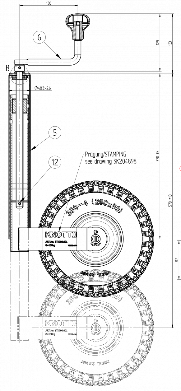 Roue d'appui TK48 - 400278.001 - Roues d'appui