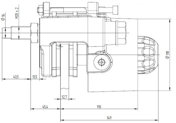 Hydraulique accumulateur à ressort -frein à étrier coulissant - 103201 - Freins industriels