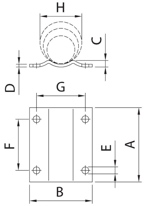 Plaque de montage type : F1 - 403526.001 - Support de roue d'appui