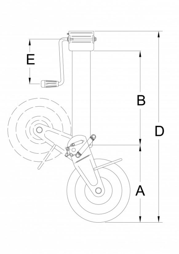 Roue D'appui Automatique Pour Remorque/caravane – Capacité 500 Kg, Marque SUPROD, Neuve
