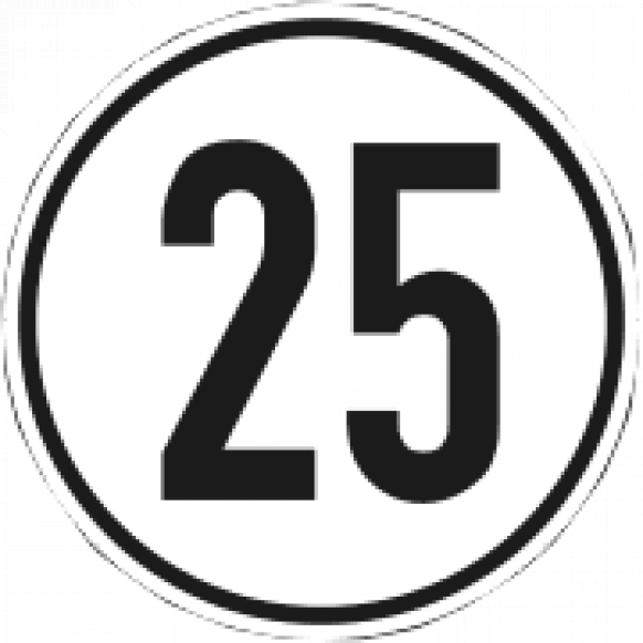 10 Autocollants Vitesse Maxi 25 Km/h - Diamètre 20 Cm - Résistants Aux Intempéries | Pour Remorque, Tracteur, Caravane, Bus - Adhésif Puissant