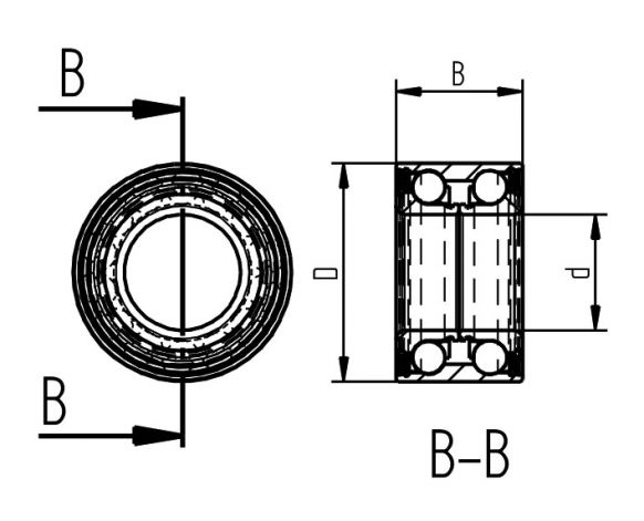 Roulement à billes angulaire Ø88mm - 45887.12 - Palier