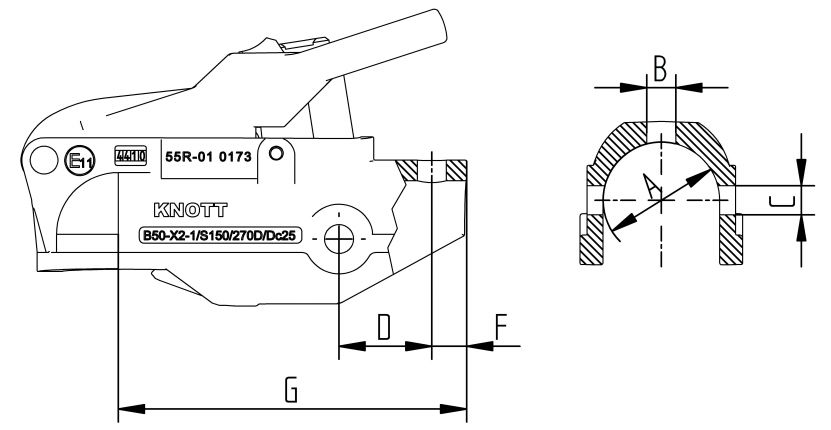 Rotule monobloc, attelage de remorque, tête sphérique, boule d'attelage,  plaque à visser, boule d'attelage - Knott GmbH
