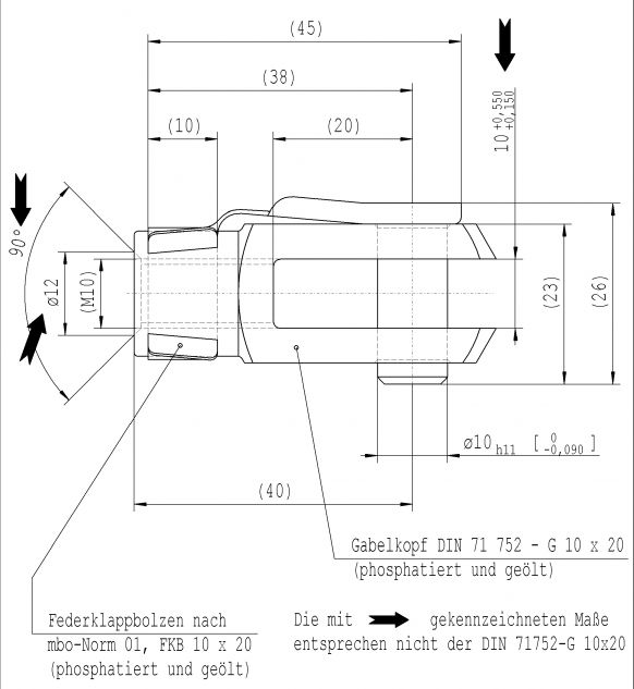Tête de fourche M10x20 - D71752.017 - Ressorts à gaz accessoires